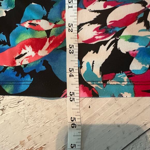 Connected Petite Dark Floral Tropical Cold-Shoulder Maxi Dress Size 6 Petite - Picture 9 of 10